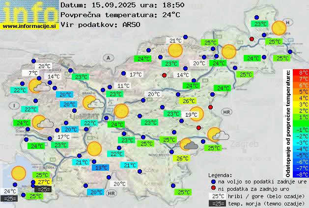 Trenutno vreme po Sloveniji