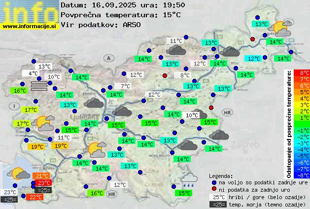 Trenutno vreme po Sloveniji