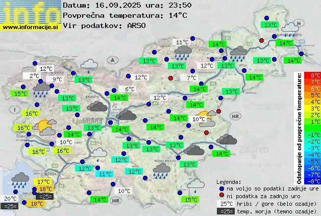 Trenutno vreme po Sloveniji