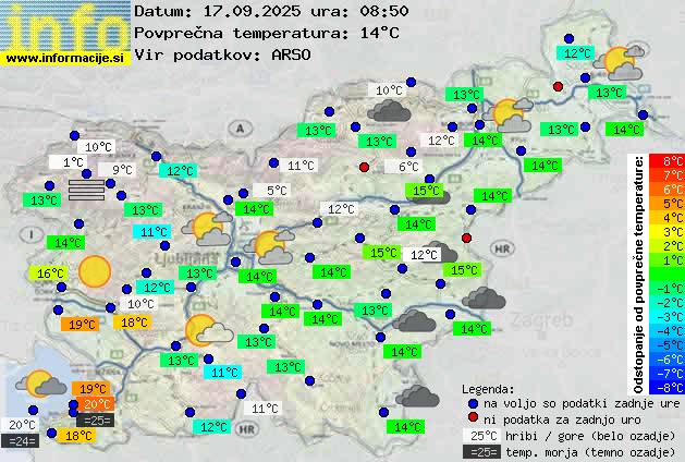 Trenutno vreme po Sloveniji