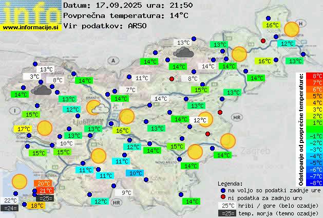Trenutno vreme po Sloveniji