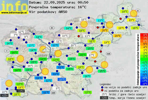 Trenutno vreme po Sloveniji