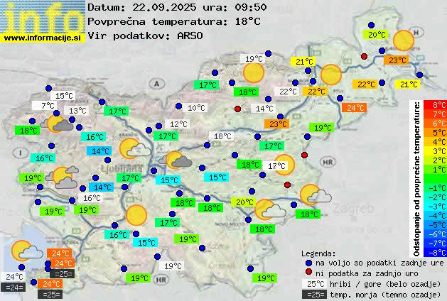 Trenutno vreme po Sloveniji