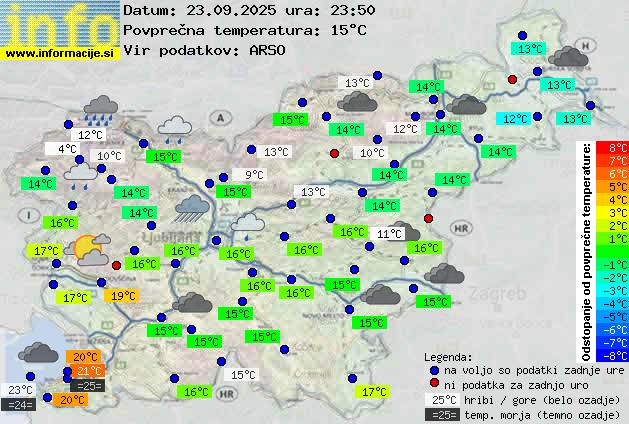 Trenutno vreme po Sloveniji