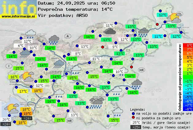 Trenutno vreme po Sloveniji