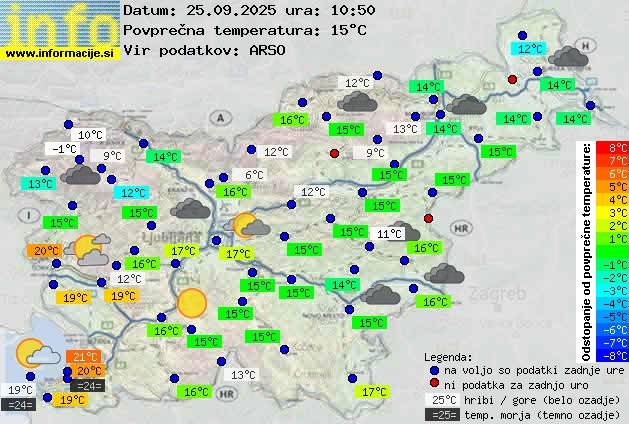 Trenutno vreme po Sloveniji