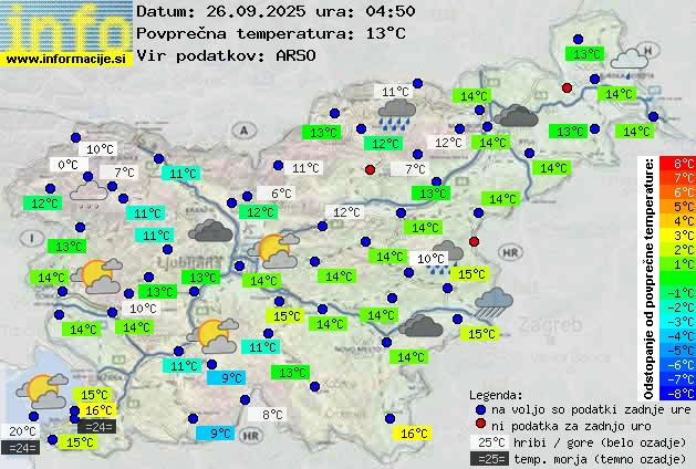Trenutno vreme po Sloveniji