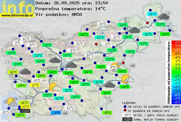 Trenutno vreme po Sloveniji