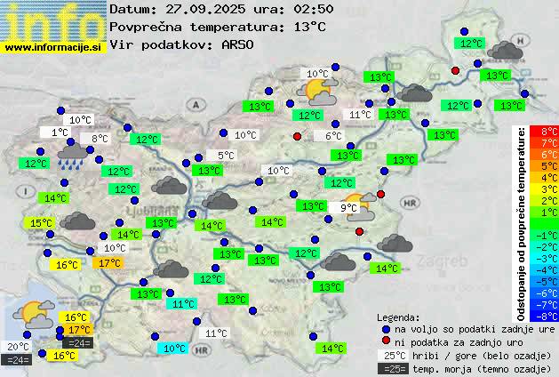 Trenutno vreme po Sloveniji