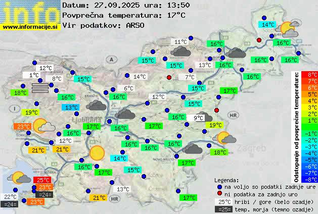 Trenutno vreme po Sloveniji