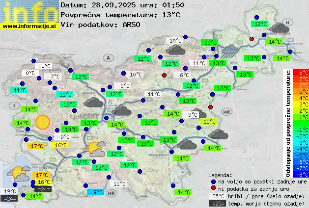 Trenutno vreme po Sloveniji
