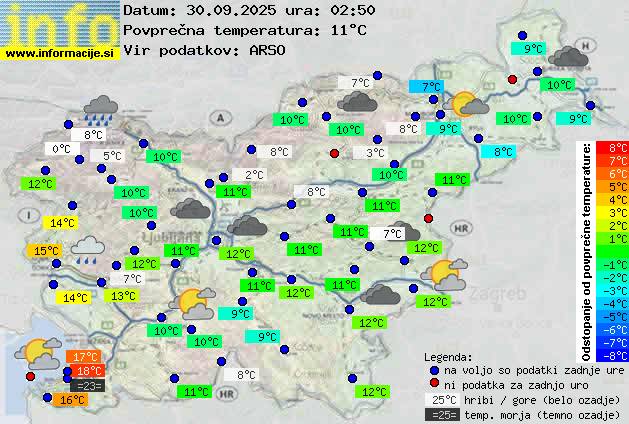 Trenutno vreme po Sloveniji
