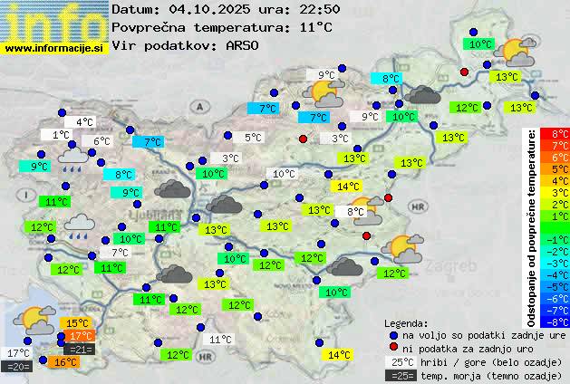 Trenutno vreme po Sloveniji