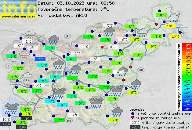 Trenutno vreme po Sloveniji