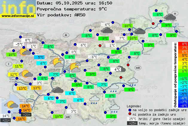 Trenutno vreme po Sloveniji
