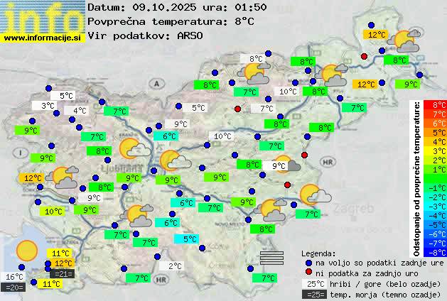 Trenutno vreme po Sloveniji