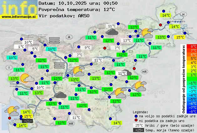 Trenutno vreme po Sloveniji