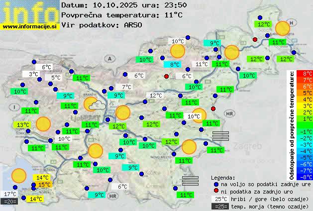 Trenutno vreme po Sloveniji