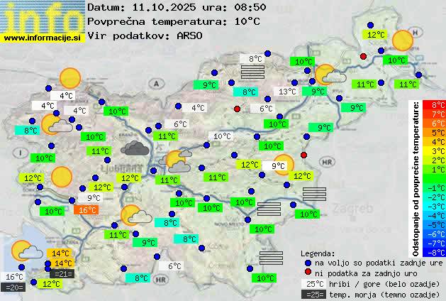 Trenutno vreme po Sloveniji