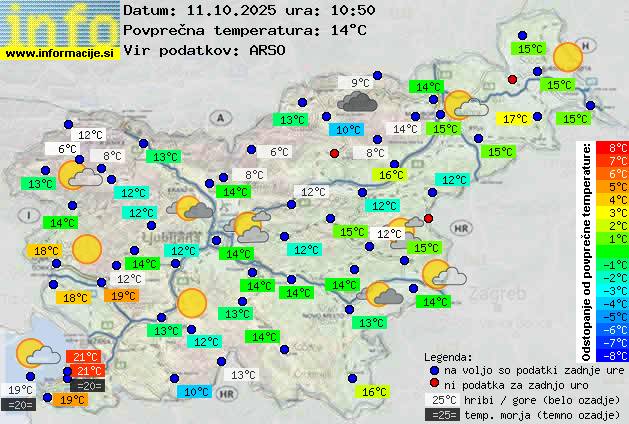 Trenutno vreme po Sloveniji