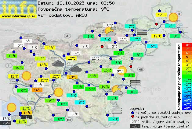 Trenutno vreme po Sloveniji