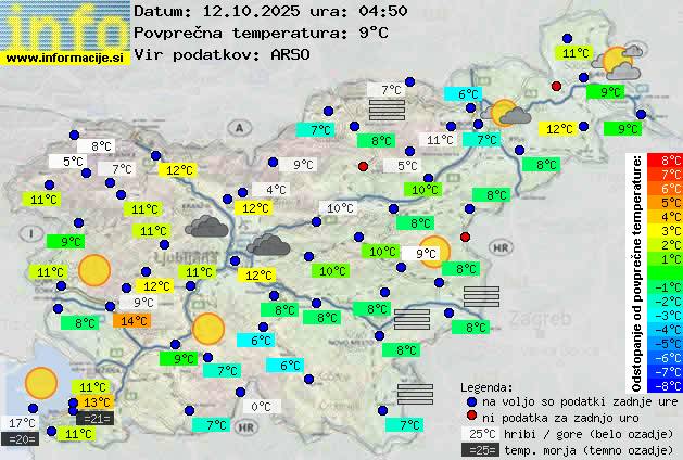 Trenutno vreme po Sloveniji