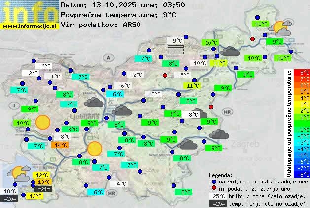 Trenutno vreme po Sloveniji