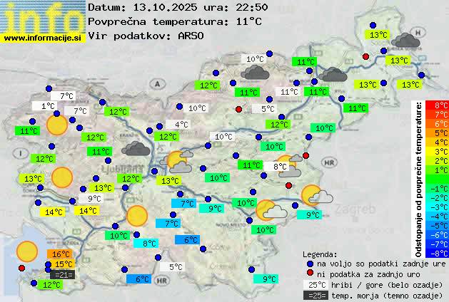 Trenutno vreme po Sloveniji