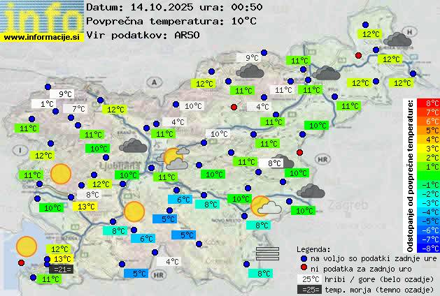Trenutno vreme po Sloveniji