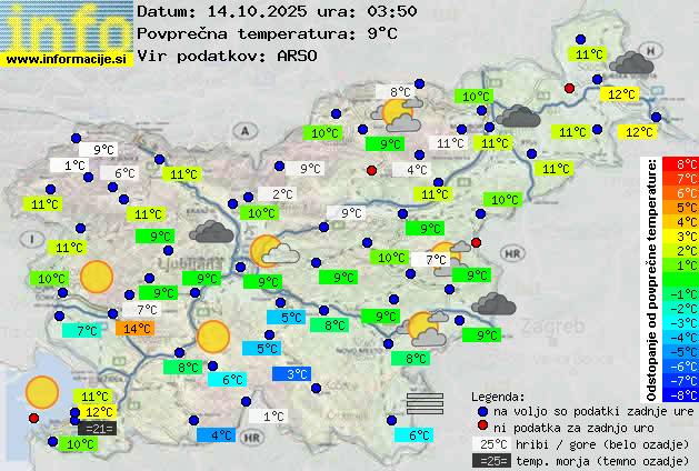 Trenutno vreme po Sloveniji