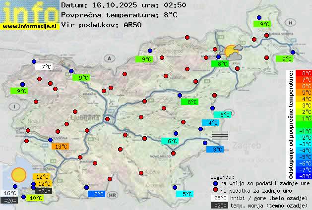 Trenutno vreme po Sloveniji