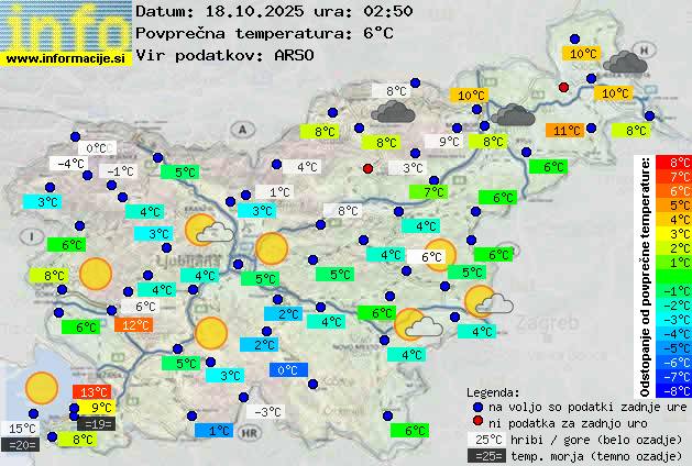 Trenutno vreme po Sloveniji