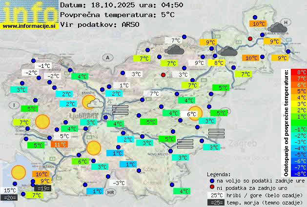 Trenutno vreme po Sloveniji