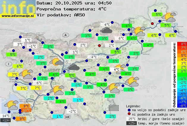 Trenutno vreme po Sloveniji