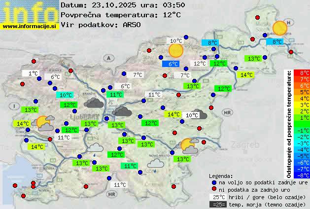 Trenutno vreme po Sloveniji