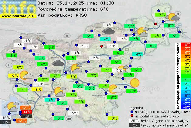 Trenutno vreme po Sloveniji