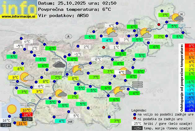 Trenutno vreme po Sloveniji
