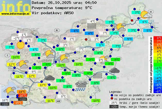 Trenutno vreme po Sloveniji
