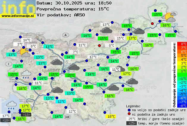 Trenutno vreme po Sloveniji