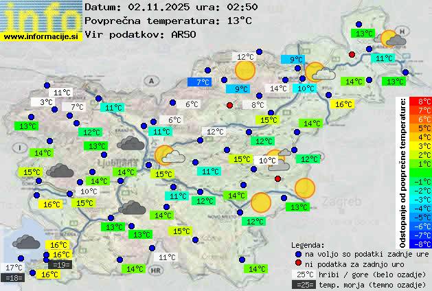 Trenutno vreme po Sloveniji