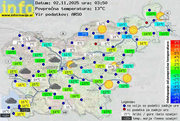 Trenutno vreme po Sloveniji