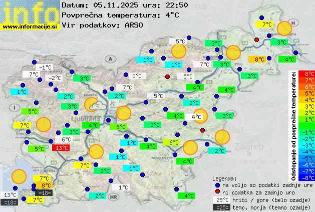 Trenutno vreme po Sloveniji
