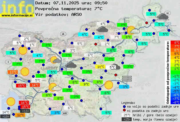 Trenutno vreme po Sloveniji