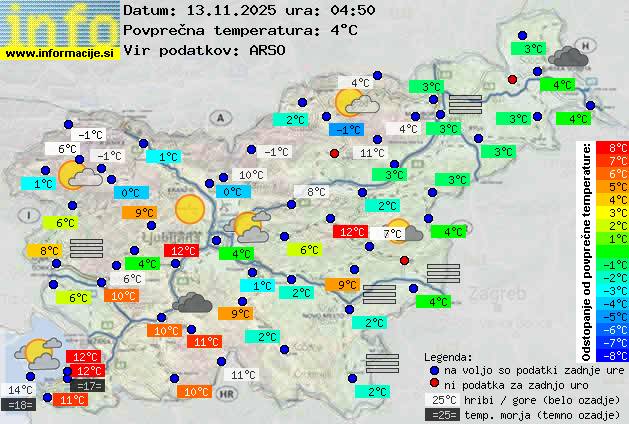 Trenutno vreme po Sloveniji