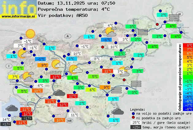 Trenutno vreme po Sloveniji