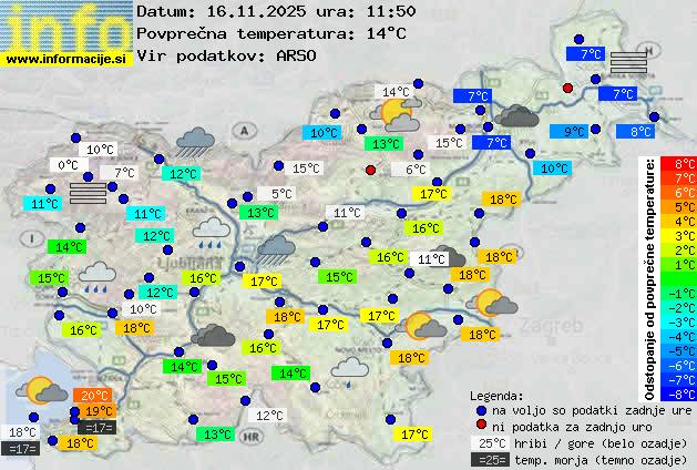 Trenutno vreme po Sloveniji