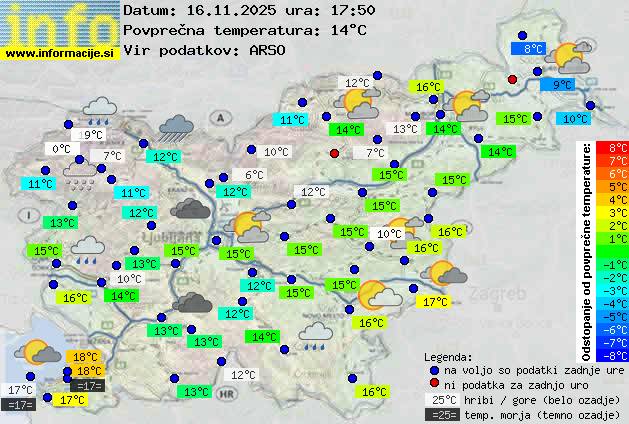 Trenutno vreme po Sloveniji