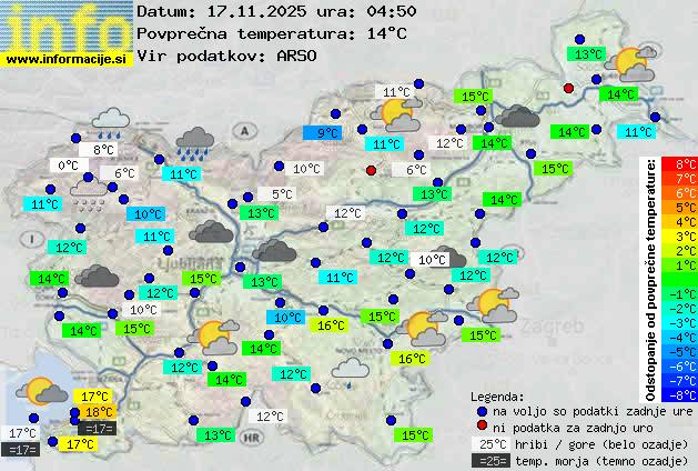 Trenutno vreme po Sloveniji