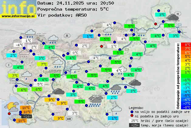 Trenutno vreme po Sloveniji