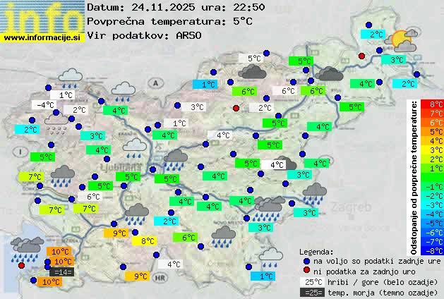 Trenutno vreme po Sloveniji
